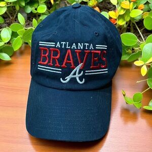 MLB Fan Favorite Atlanta Braves Strapback Hat Cap Navy Red White Mens One Size